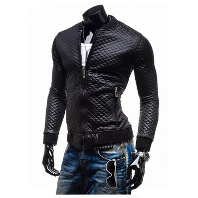

Zogaa Leather Sleeve Splice Slim Mens Suit