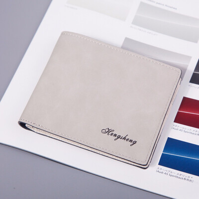 

Mens short wallet cross pattern Korean version fashion multi card internal pocket change wallet