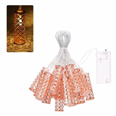 

33Meters 108Feet 3V 024W 20 LED String Light Hollow out Lamp Shade Design Battery Powered Operated IP65 Water Resistance Warm