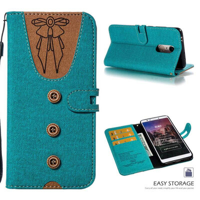 

MOONCASE Millet red rice 5 stitching embossed womens leather case - green