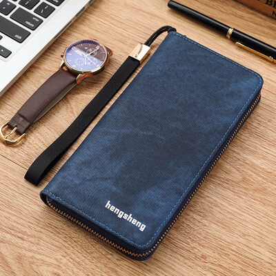 

Personality Student Wallet Mens Long Zippered Leather Wallet Womens Multi-Card Cross Handbag
