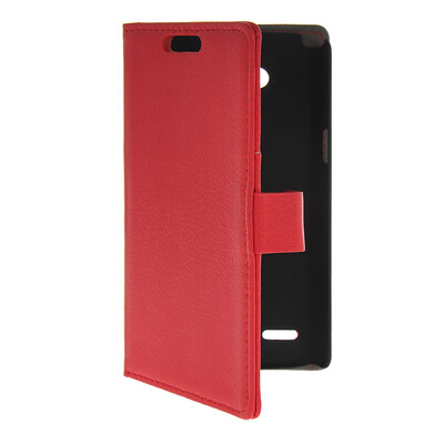 

MOONCASE тонкий кожаный бумажник флип сторона держателя карты Чехол с Kickstand чехол для LG L80 Красный