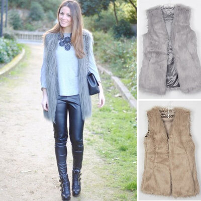 

Low Price Faux Fur Vest Gilet Vset Jacket Mid-long Outwear Waistcoat Hot
