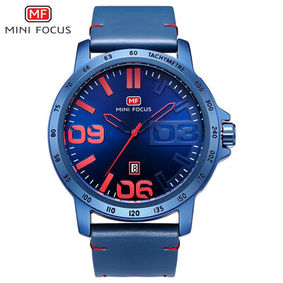 

MINI FOCUS Fashion Casual Leather Strap Men Quartz Watch MF0169G