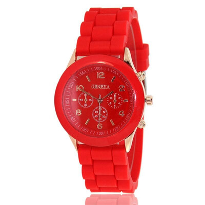 

New Men Women Geneva Silicone Rubber Jelly Gel Quartz Analog Sports Wrist Watch