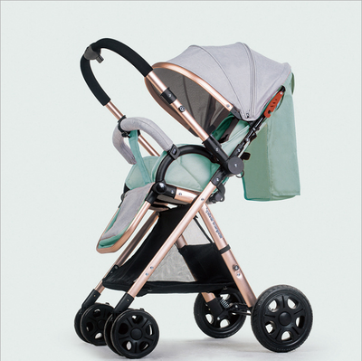 

High view baby strollers can sit or lie down portable folding four-wheel trolleys baby strollers in both directions baby strollers