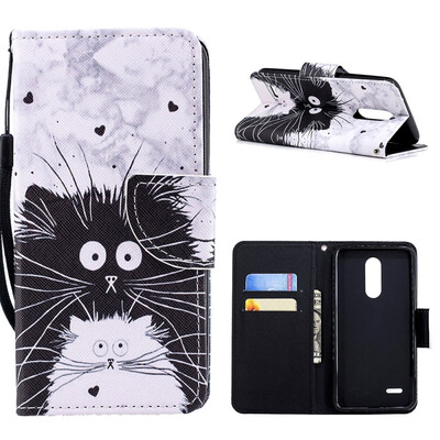 

MOONCASE Millet Mi A2 Mi 6X painted leather case with small hand rope - black&white cat