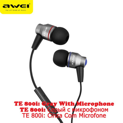 

Awei 800i Metal Earphone Headphones For Mobile Phone HIFI Headset With Microphone In-Ear Earpiece Super Bass Stereo Sound