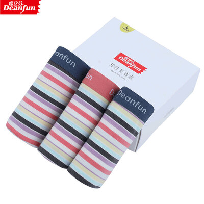 

Butterfly Ann Fen underwear high waist stripe pattern modal cotton no trace womens boxer pants 3 shorts gift box C XL code