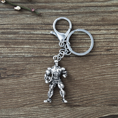 

Strong Man Dumbbell Keychain Men Fitness Bodybuilding Key Chains For Car Wallet Keys Ring Sports Men Hip Hop Gym Gifts