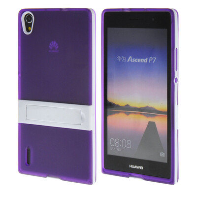 

MOONCASE Huawei Р7 Дело Желе Цвет силиконовый гель ТПУ Тонкий с подставкой обложка чехол для Huawei Ascend P7 фиолетовый