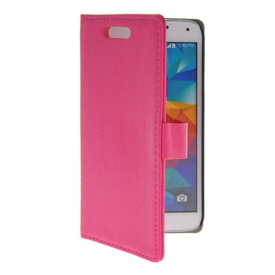 

MOONCASE Slim Leather Flip Wallet Card Pouch with Kickstand Shell Back Case Cover for Samsung Galaxy S5 I9600 Hot pink