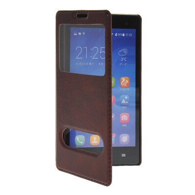 

MOONCASE View Window Leather Side Flip Pouch Stand Shell Back ЧЕХОЛ ДЛЯ Huawei honor 3C Red