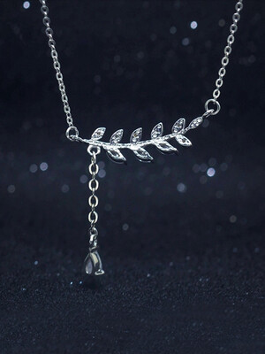 

ONICE Sterling Silver 925 Leaves Pendant Necklace WQX006