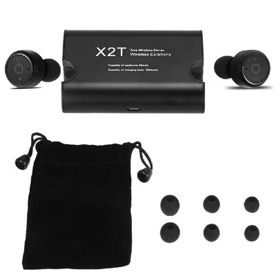 

X1TX2T True Wireless Bluetooth Headphones In-ear TWS Stereo Bluetooth 42 Sport Headsets Music Hands-free W Mic 1500 MAh Chargin