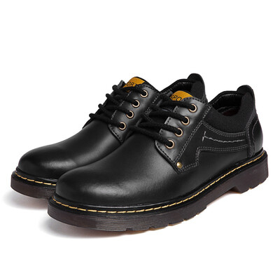 

2018 autumn casual shoes leather cowhide comfortable mens casual shoes with leather soft shoes