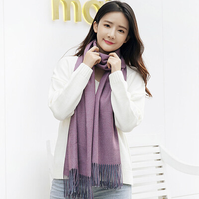 

Italian kangaroo LALPINA scarf female winter long paragraph warm dual-use shawl European&American fashion unisex wild collar 683141014 purple with gray code