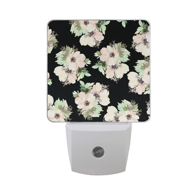

ALAZA LED Night Light With Smart Dusk To Dawn SensorFloral Roses Red Pink Plug In Night Light