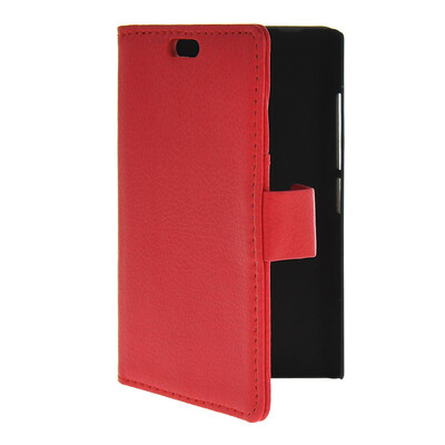 

MOONCASE Slim Leather Flip Wallet Card Pouch with Kickstand Shell Back ЧЕХОЛ ДЛЯ Nokia X2 Red