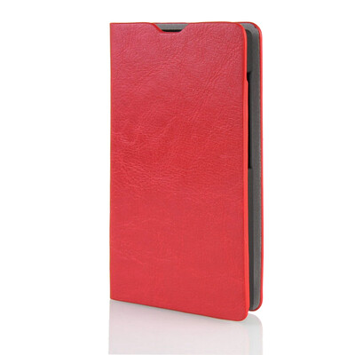 

MOONCASE Leather Side Flip Wallet Card Slot Pouch Stand Shell Back ЧЕХОЛ ДЛЯ Microsoft Lumia 435 Red