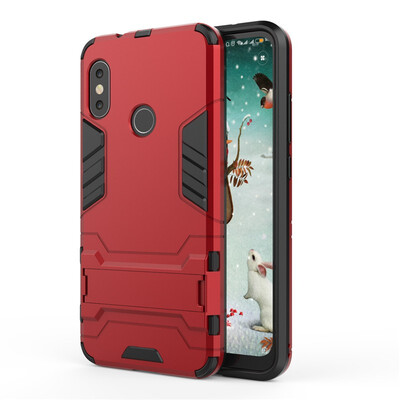

Fecoprior TPU PC Case For Xiaomi Mi A2 Lite Redmi 6 Pro Back Cover Stand Armor Shield Celulars Fundas Coque