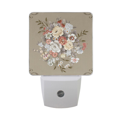 

ALAZA LED Night Light With Smart Dusk To Dawn SensorDecorative Abstract Floral Plug In Night Light
