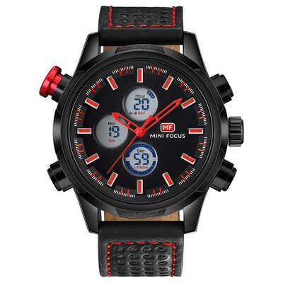 

BOFUTE Male Watches Sports Watch Double Movement Dual Mode Waterproof Genuine Leather Strap 0066G