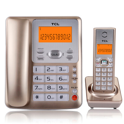 

TCL D60 Цифровая беспроводная телефонная рама Machine Mother Machine Китайское меню Handsfree Button Screen Backlit Home Office Фиксированная беспроводная стационарная / одна машина для швабры (золото шампанского)