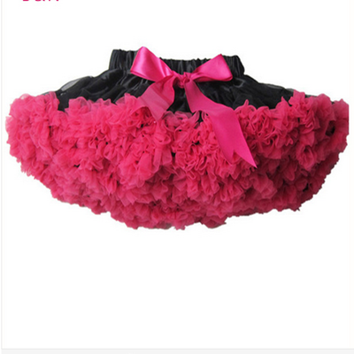 

Buenos Ninos 2015 Wholesale Black with Hot Pink Color Children Girls Chiffon Ruffle Pettiskirt Tutu 6pcs/lot Free Shipping 9