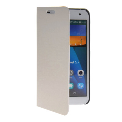 

MOONCASE Slim Leather Side Flip Wallet Card Slot Pouch with Kickstand Shell Back Case Cover for Huawei Ascend G7 White