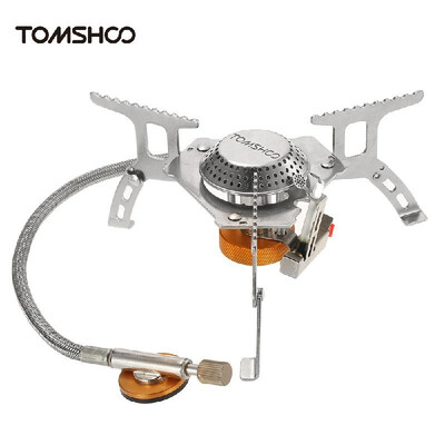 

Outdoor Camping Stove Kit Ultralight Compact Foldable Backpacking Gas Stove with 9-Plate Camp Stove Windscreen Windshield Gas Cart