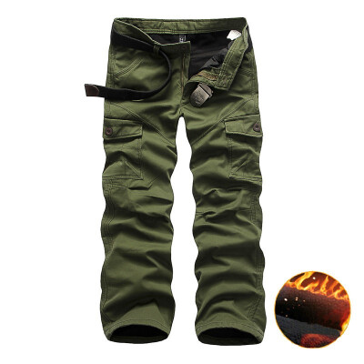 

AOWOLF High Quality Cotton Winter Warm New Plus Size Mens Camouflage Pants Trousers With Suede Inside Y1005