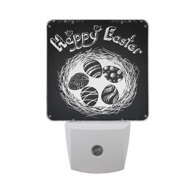 

ALAZA LED Night Light With Smart Dusk To Dawn SensorEaster Seamless Texture With Eggs Plug In Night Light