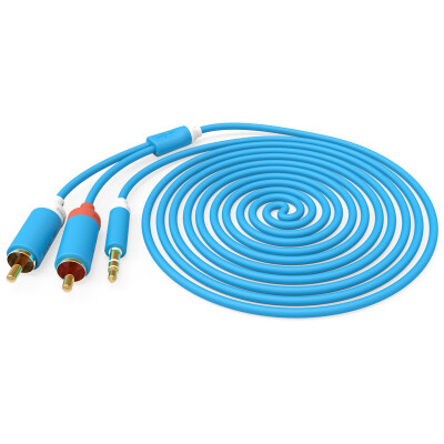 

Wins shengwei ARC-1030E 35mm one sub-two audio cable 3 meters water blue 35 turn double lotus 2RCA audio computer speaker line amplifier audio line