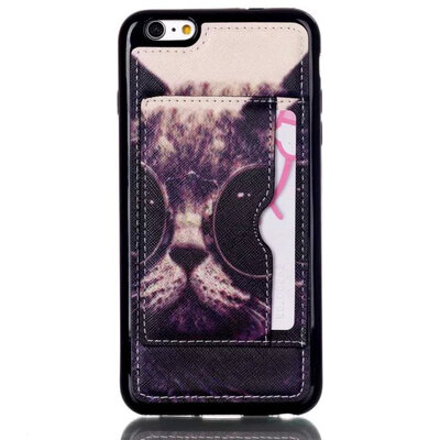 

мити новых shockproof мобильный телефон защитную крышку с карты стоять мягкие кожаные трудно вернуть дело для iPhone - пу - 6 и 5,5 "
