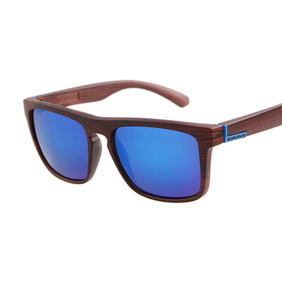 

FEIDU New QUIK Outdoor Sport Square Sunglasses Men Holbrook Imitated Wood Frame Sun Glasses For Men Driving Oculos Gafas De Sol