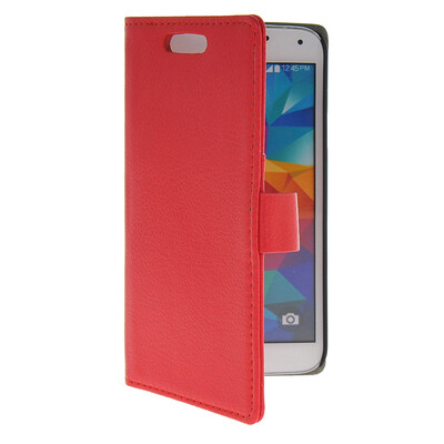 

MOONCASE Slim Leather Flip Wallet Card Pouch with Kickstand Shell Back Case Cover for Samsung Galaxy S5 I9600 Red