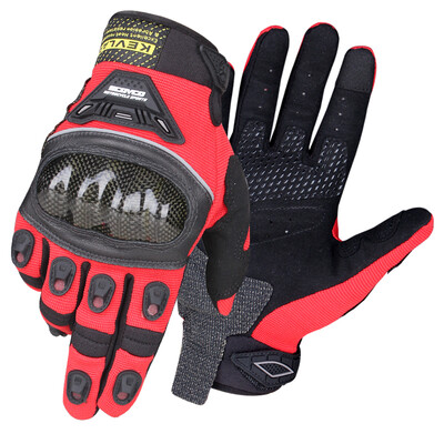 

Sai Yu SCOYCO motorcycle summer riding gloves carbon fiber shell knight locomotive shatter-resistant full finger gloves MC14B-2 red XL