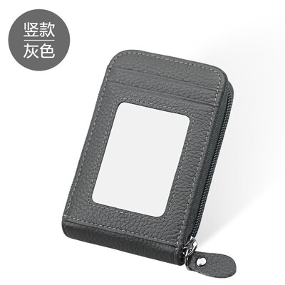 

The first layer of leather rfid credit card card accordion Korean card package card set horizontal&vertical business card package multi-card wallet