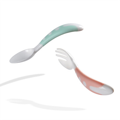 

Babycare baby tableware baby cutlery spoon fork set portable travel spoon 3520 green