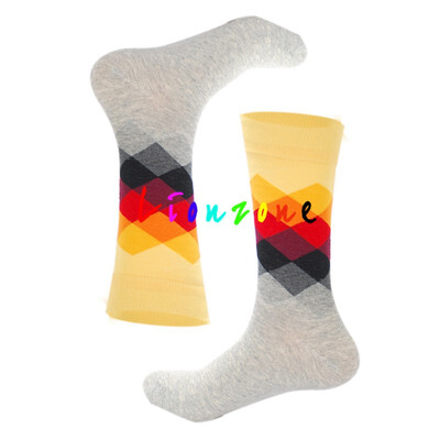 

LIONZONE 2018 Happy Socks Men Women Lovers Lattice Diamond Style Combed Cotton Socks Hip Hop Happy Socks Funny Gift