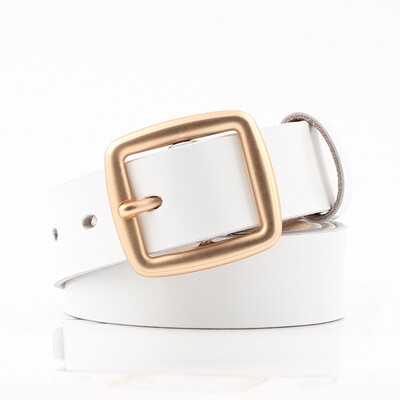 

Badinka 2018 New Designer Wide Black White Red 100 Genuine Leather Belt Female Square Gold Buckle Waist Belts for Women Jeans