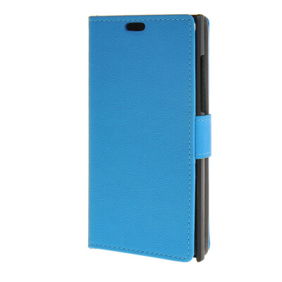 

MOONCASE Vivid colors Leather Wallet Card Slot Bracket Back Case Cover for BlackBerry Leap Blue