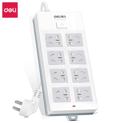 

Deli deli New national standard 8-bit combination hole 5 m total control switch one-piece copper strip socket plug power strip wiring board row plug tow board 33612-05