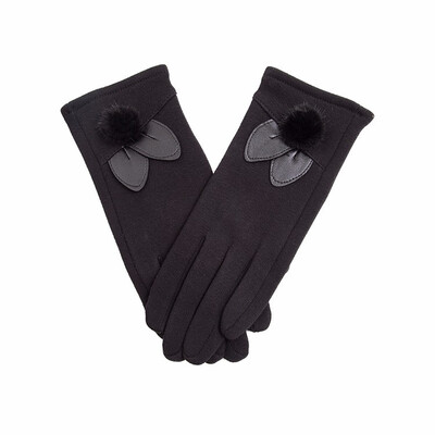 

Faux fur winter ladies gloves furry lining warm outdoor riding anti-freeze city needs gloves hair ball decoration discount
