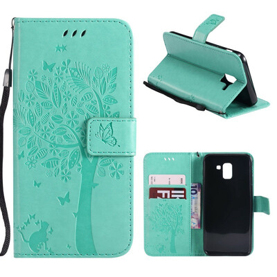 

MOONCASE Samsung Galaxy J6 Embossed Cat&Bark Cover - Green