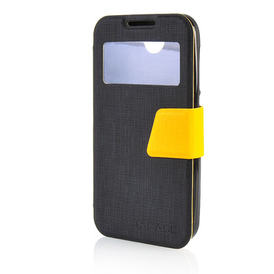 

MOONCASE View Window Leather Side Flip Pouch Ultra Slim Shell Back ЧЕХОЛ ДЛЯ HTC Desire 310 D310W Black