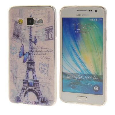 

MOONCASE Eiffel Tower Pattern Soft Silicone Gel TPU Flexible Shell Protective Case Cover for Samsung Galaxy A3 a05