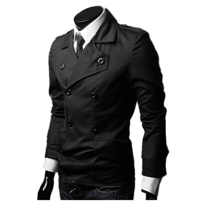 

Zogaa Casual Men's Jacket Suit Collar Double-breasted Pure Color Slim