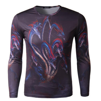 

Zogaa Mens T-shirt 3D Printing Long Sleeve